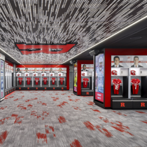Photo of Rutgers University Men’s Football Game-Day Locker Room