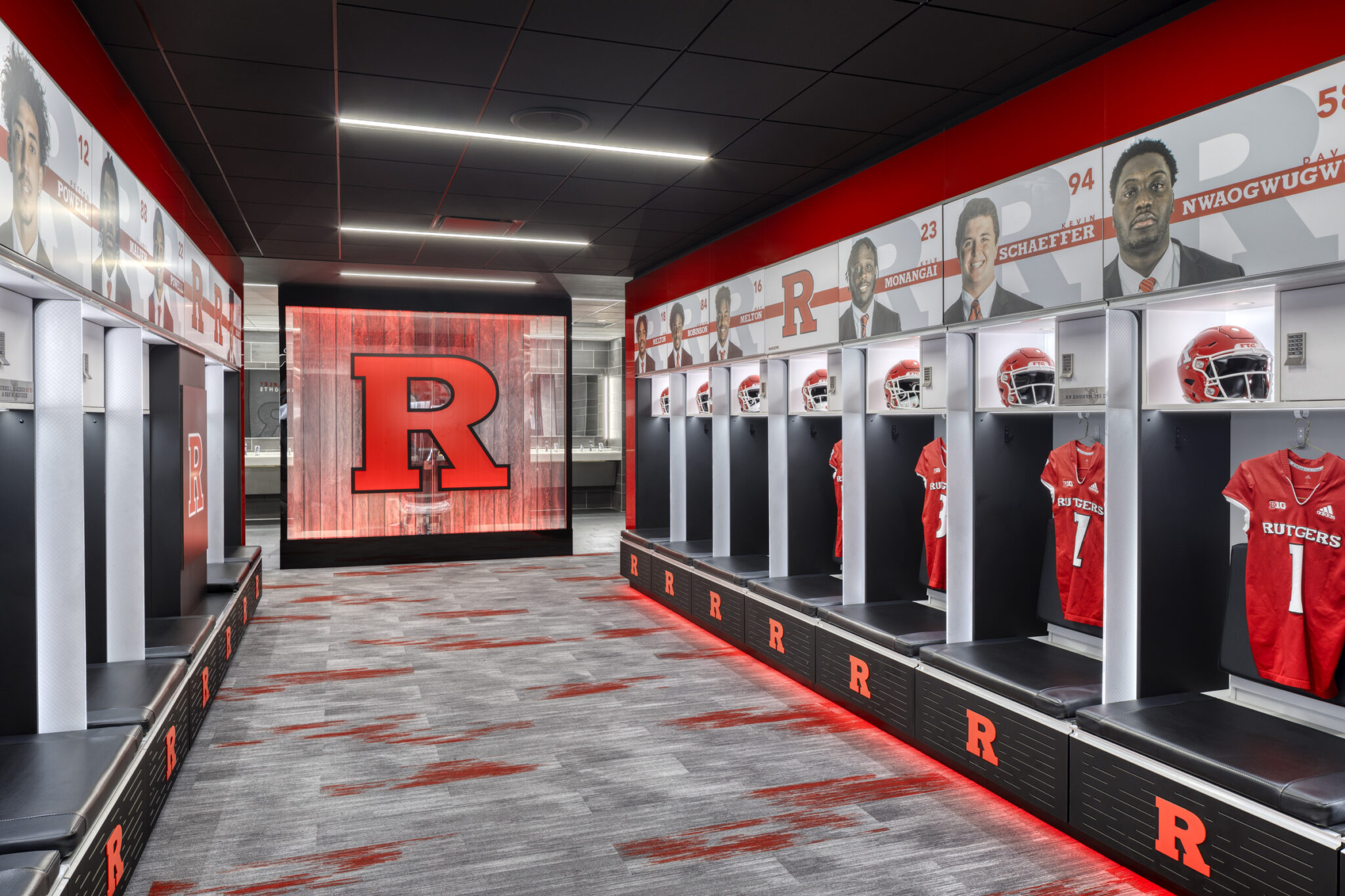 Rutgers University Men s Football Game Day Locker Room Perkins Eastman