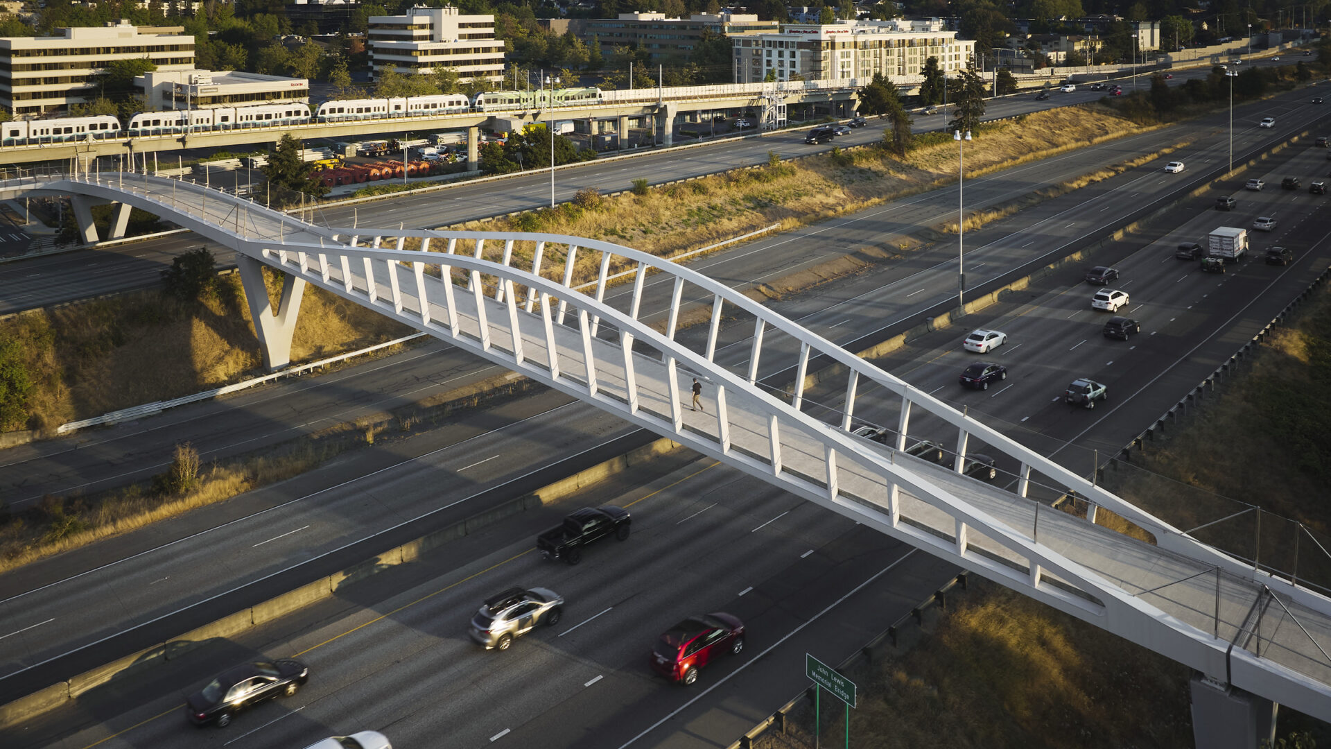 John Lewis Memorial Bridge for cyclists and pedestrians in Northgate, WA, near Seattle