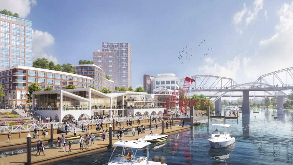 Nashville East Bank rendering of the recreational and transportation dock.