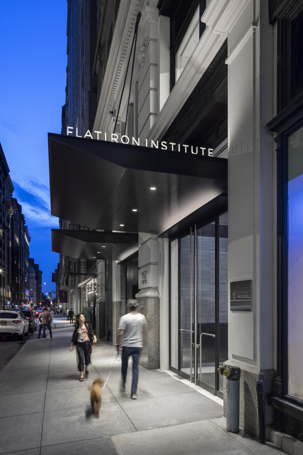 Entry canopy at the Flatiron Institute, New York