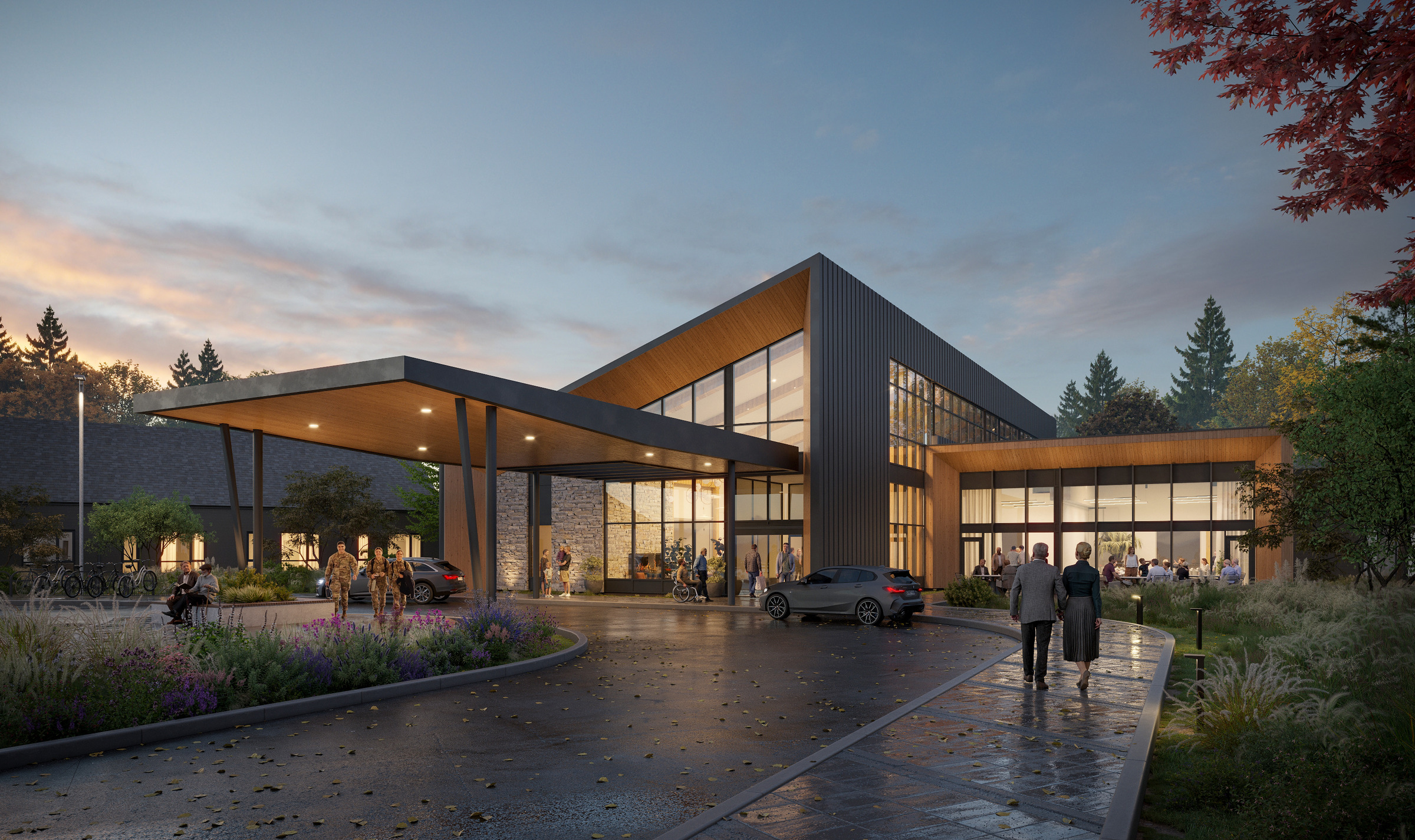 Exterior rendering, D.J. Jacobetti Michigan Veterans Home, Marquette, MI