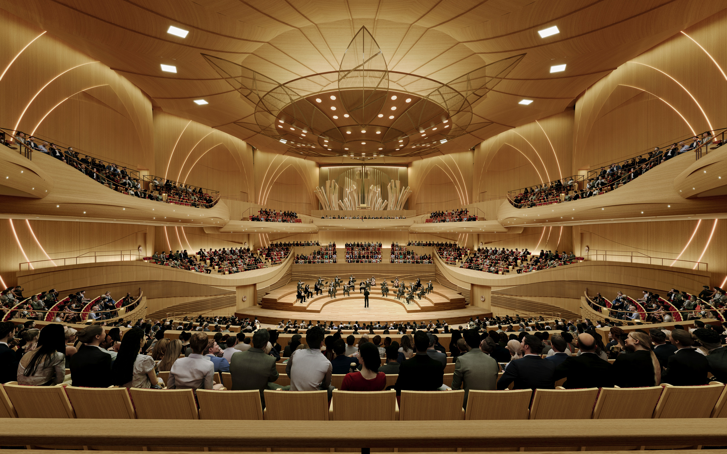 A Symphony Hall's Organ 'Trumpets' the Regional Flora in Wuxi