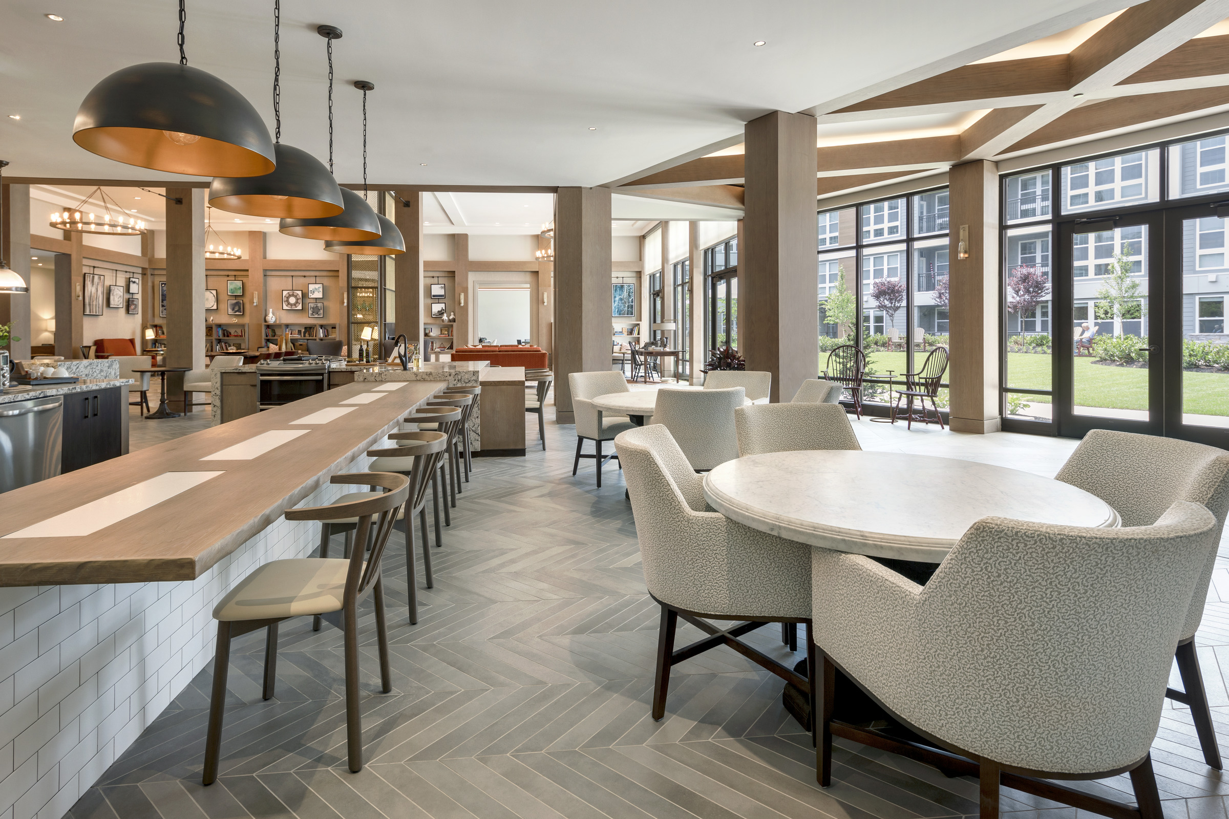 Dining room and bar at Canvas Valley Forge active adult community