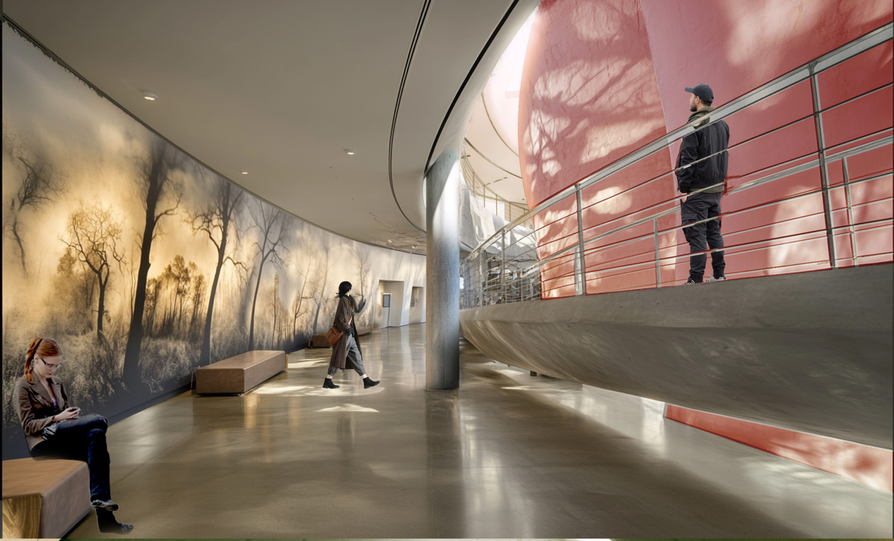 Interior view of Wuxi Yangshan Peach Museum, China