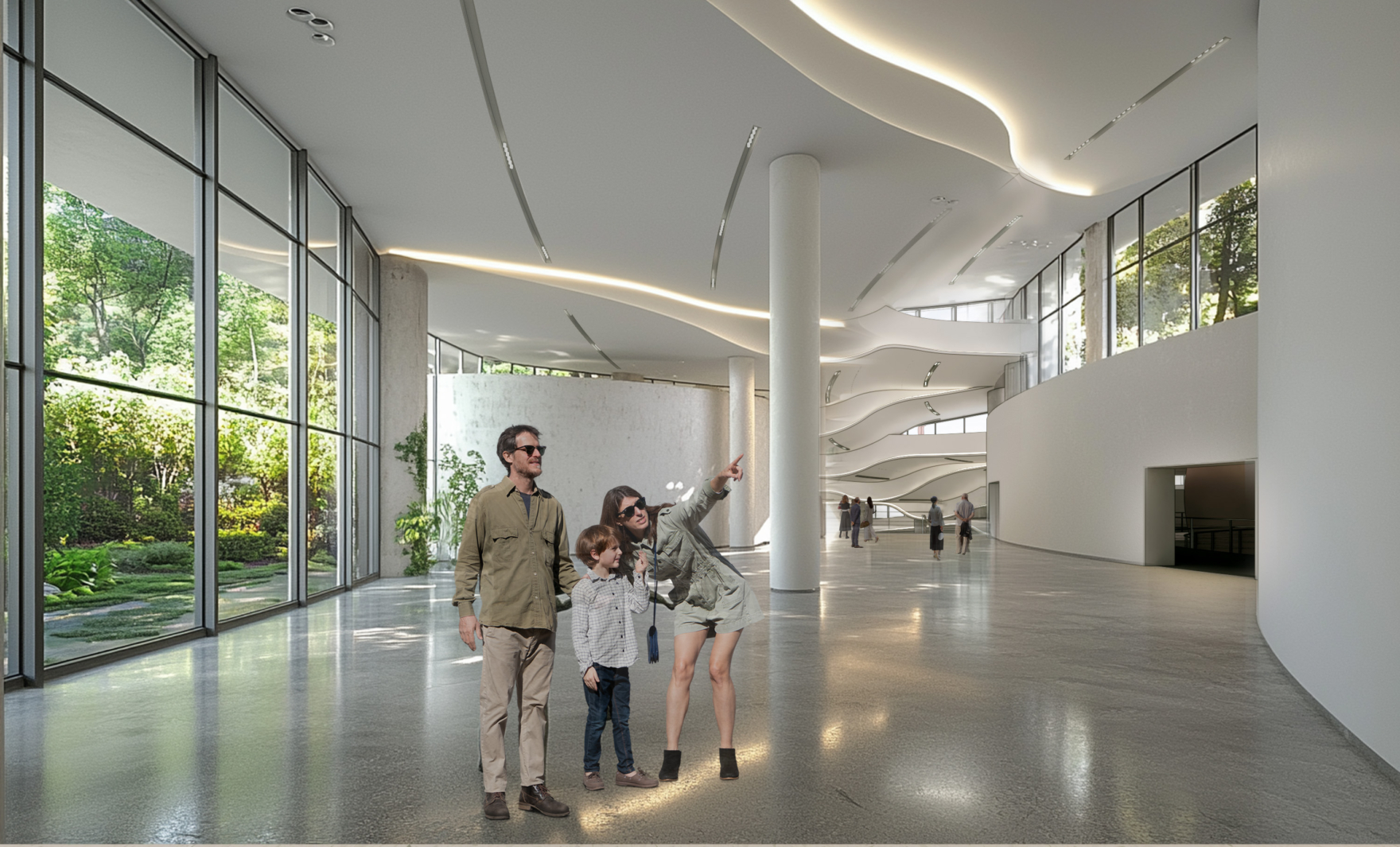 Museum visitors in Wuxi Yangshan Peach Museum, China