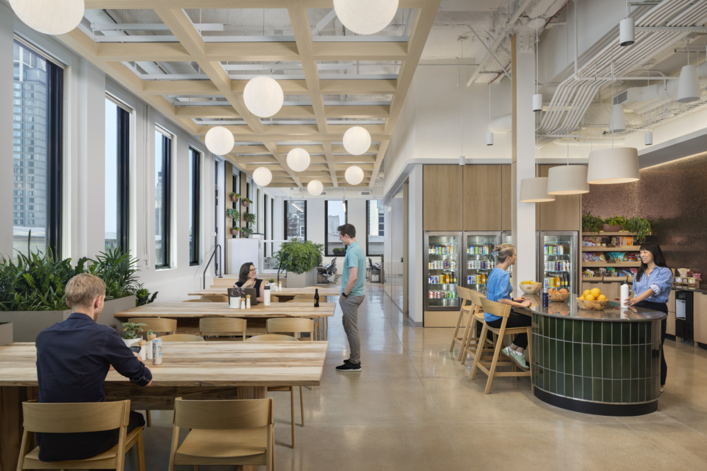 A grab-and-go pantry at an asset management firm in New York.